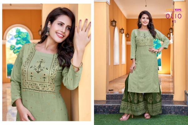 Tips & Tops Olio Festive Wear Fancy Kurti With Gharara